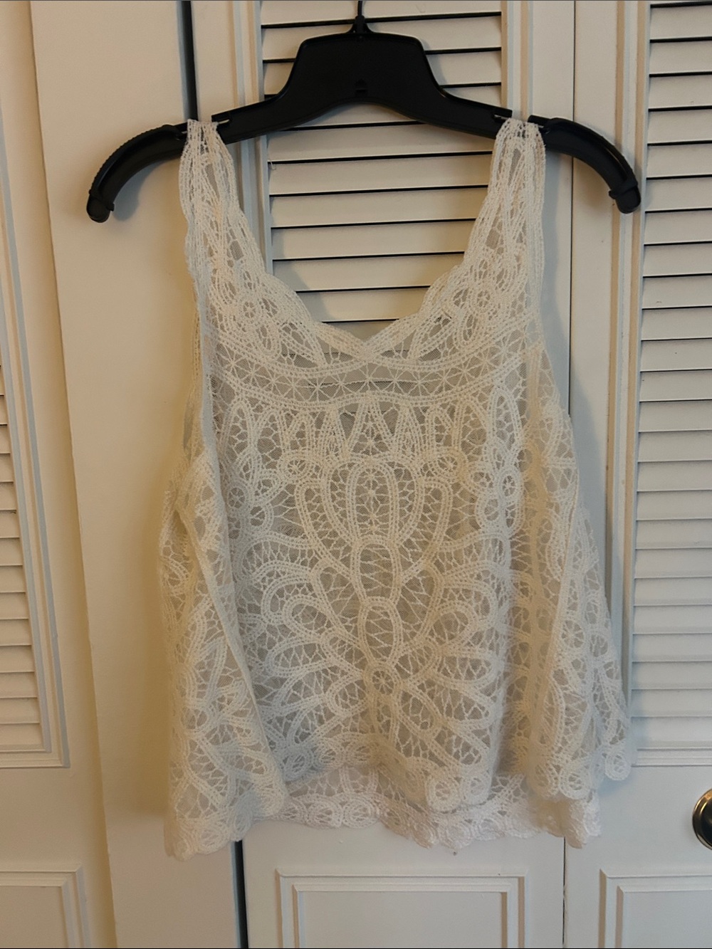 Delicate Cream Lace Tank Top - Womens Lace Overlay Camisole